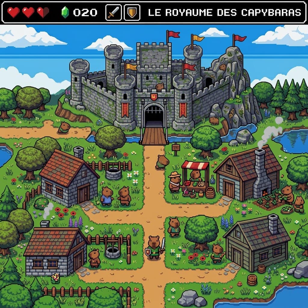Le Royaume des Capybaras : château, village et habitants capybaras