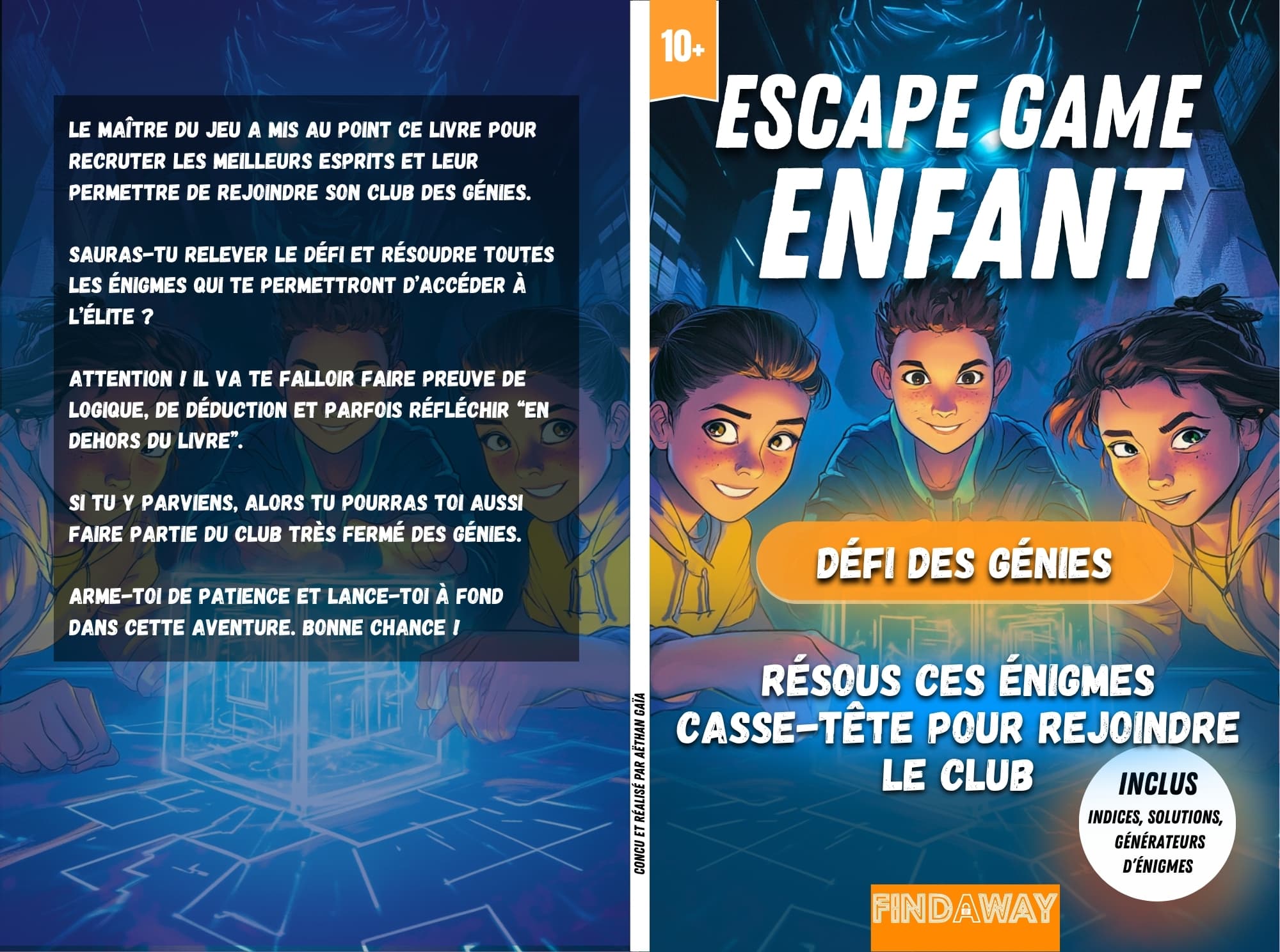 Couverture complète du livre Escape Game Enfant Défi des Génies