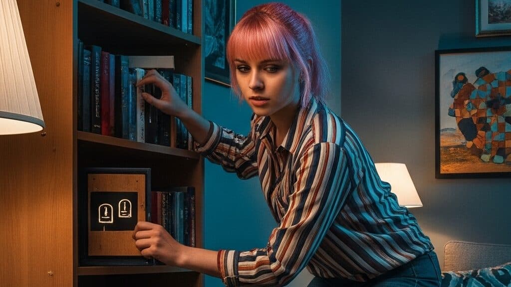 Escape game installé à la maison (image générée par IA)
